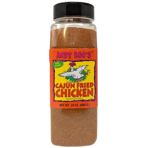 Andy Roo's Cajun Fried Chicken Seasoning, 24 Ounce Bulk Shaker (No MSG, All Natural Spices)