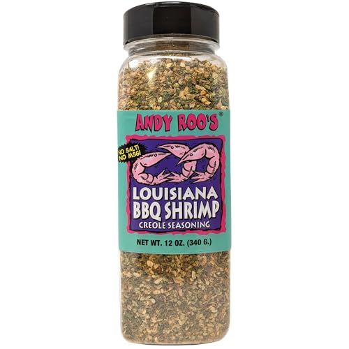 Andy Roo's No Salt No MSG Louisiana BBQ Shrimp Creole Seasoning, 16 Ounce Bulk Shaker