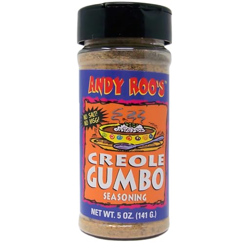Andy Roo's Salt-Free No MSG Creole Gumbo Seasoning, 5 Ounce Shaker