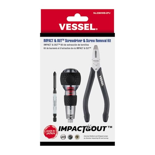 (USA Official) VESSEL Impact & Out Screwdriver & Screw Removal Kit