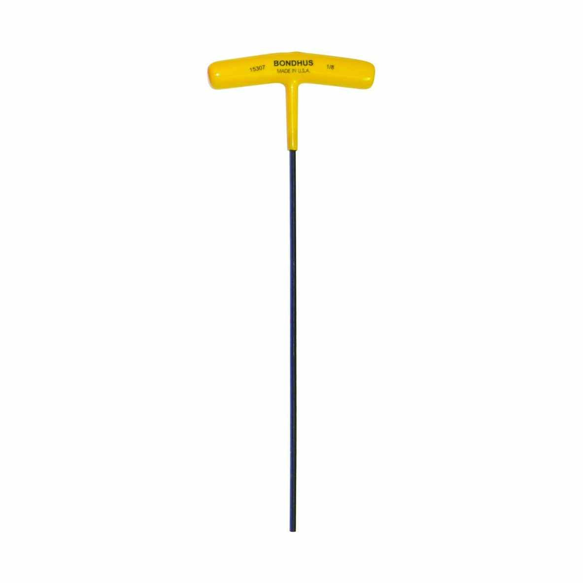 Bondhus 15307 1/8" Hex T-Handle 9" Length, Multi, One Size