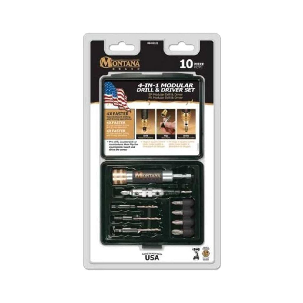 Montana Brand MB-63123 10 Piece Modular Drill & Drive Set (Made in USA)