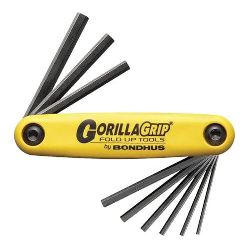 Bondhus 12591 GorillaGrip Set of 9 Hex Fold-up Keys, sizes .050-3/16-Inch