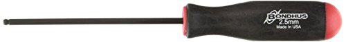 Bondhus 10654 2.5mm Ball End Screwdriver with ProGuard Finish, 2.7", 2-Piece