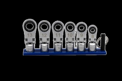 VIM 6 PC. 12PT Nano Flex Offset RATCHETING Attachment Set - 3/8" Drive (8-13MM)