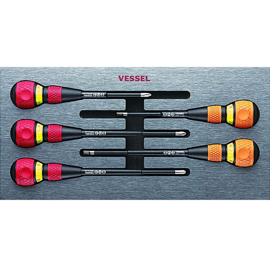 VESSEL BALL GRIP Ratchet Screwdriver (5PC. Set in EVA FOAM #1)