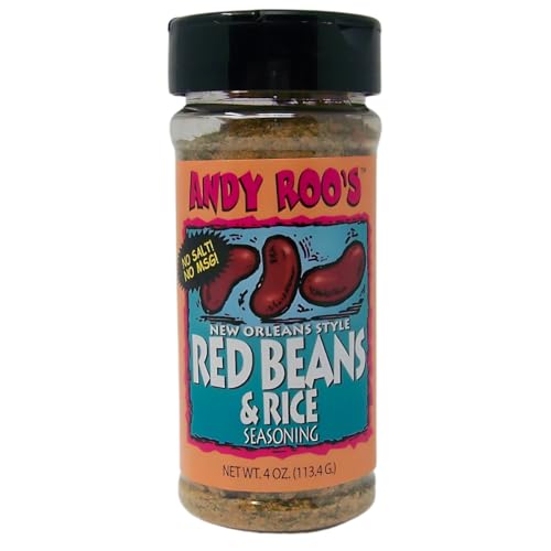 Andy Roo's Salt-Free Red Bean Creole Seasoning, 4 Ounce Shaker (No MSG Blend)