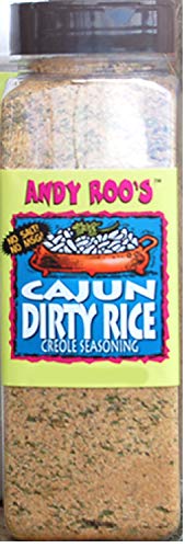 Andy Roo's Cajun Dirty Rice Creole Seasoning, 20 Ounce Bulk Shaker (Salt-Free, No MSG Blend)