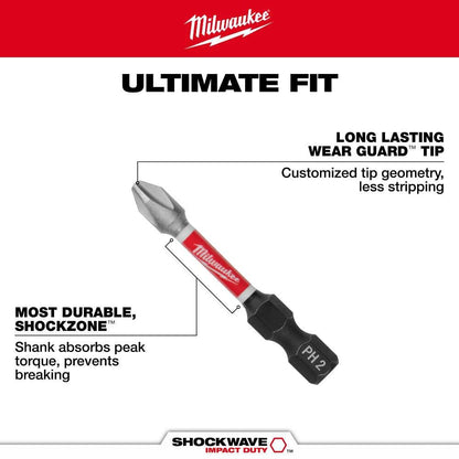 Milwaukee Accessory 48-32-4920 No8/No10 Bit Power Slotted (2 Pack)