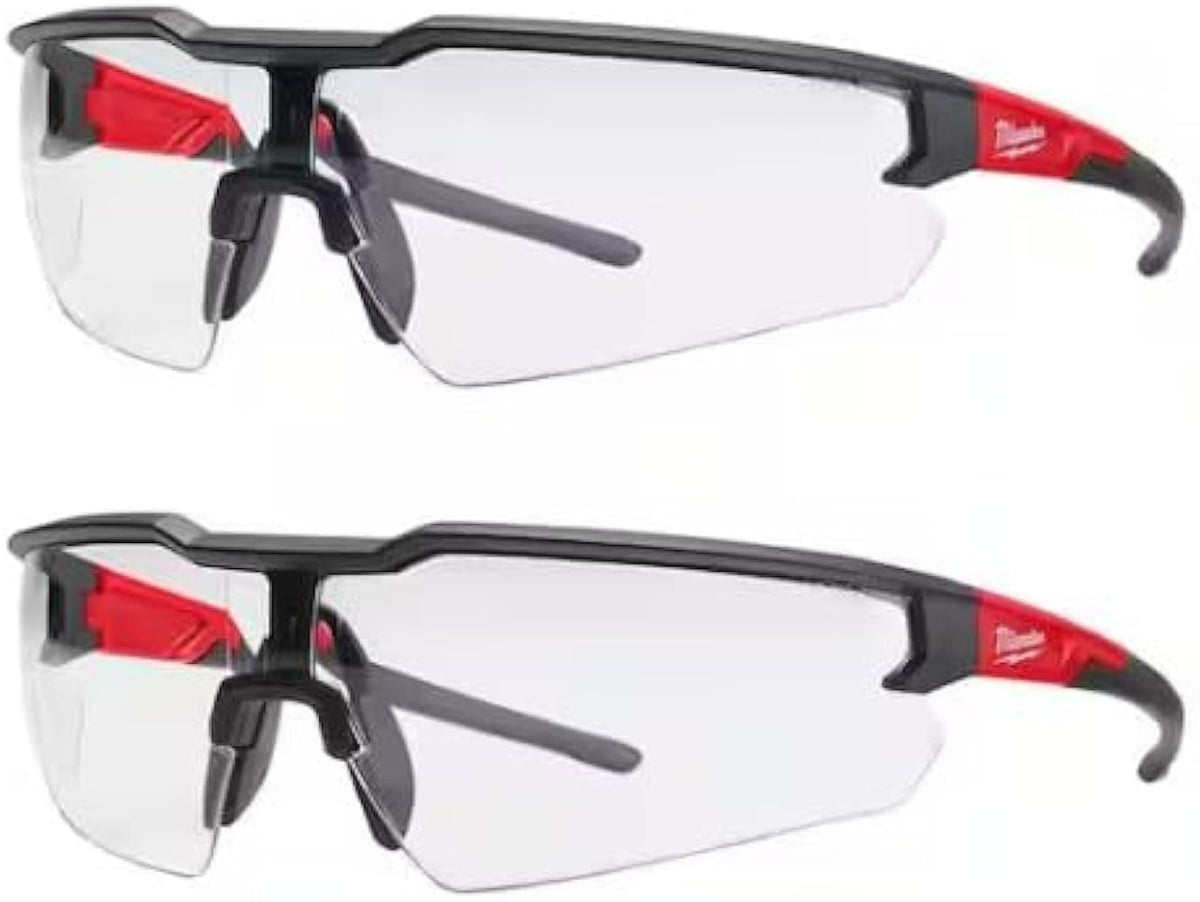 Milwaukee Anti-Fog Safety Glasses Clear Lens Black/Red Frame 2 pc. - Case of 2