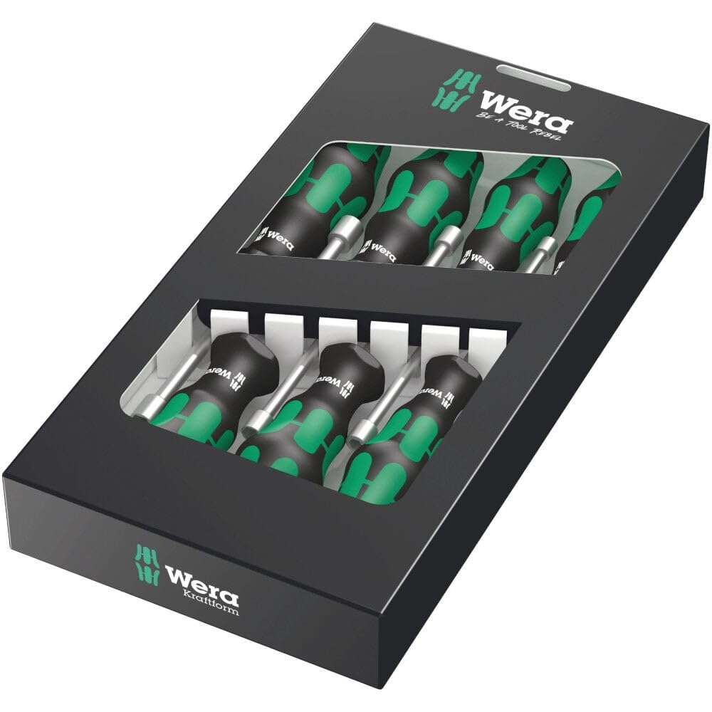 WERA - Hollow Nutdriver Set 7Pc Imperial, 395 Ho/7 3/16in. - 1/2in - 5345230001