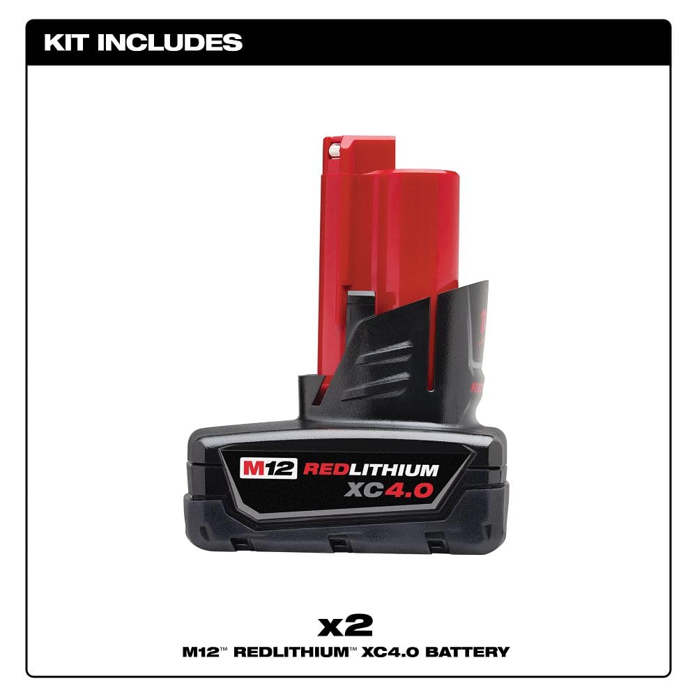 Milwaukee M12 12-Volt Lithium-Ion XC Extended Capacity 4.0 Ah Battery Pack (2-Pack)