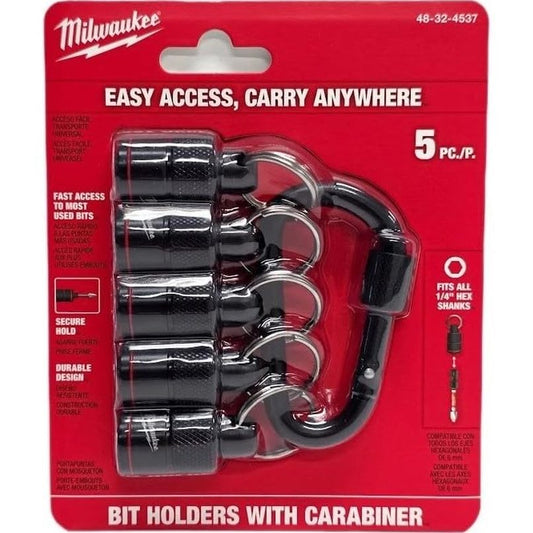 Milwaukee Electric - 5PC BIT Holder with Carabiner