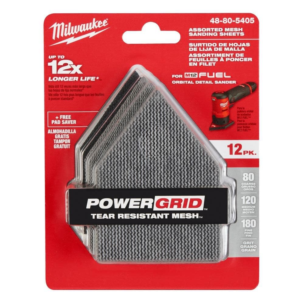 Milwaukee Sanding Sheets with mesh Structure for Cordless Point Grinder M12 FDSS 13-Piece 67 x 92 mm