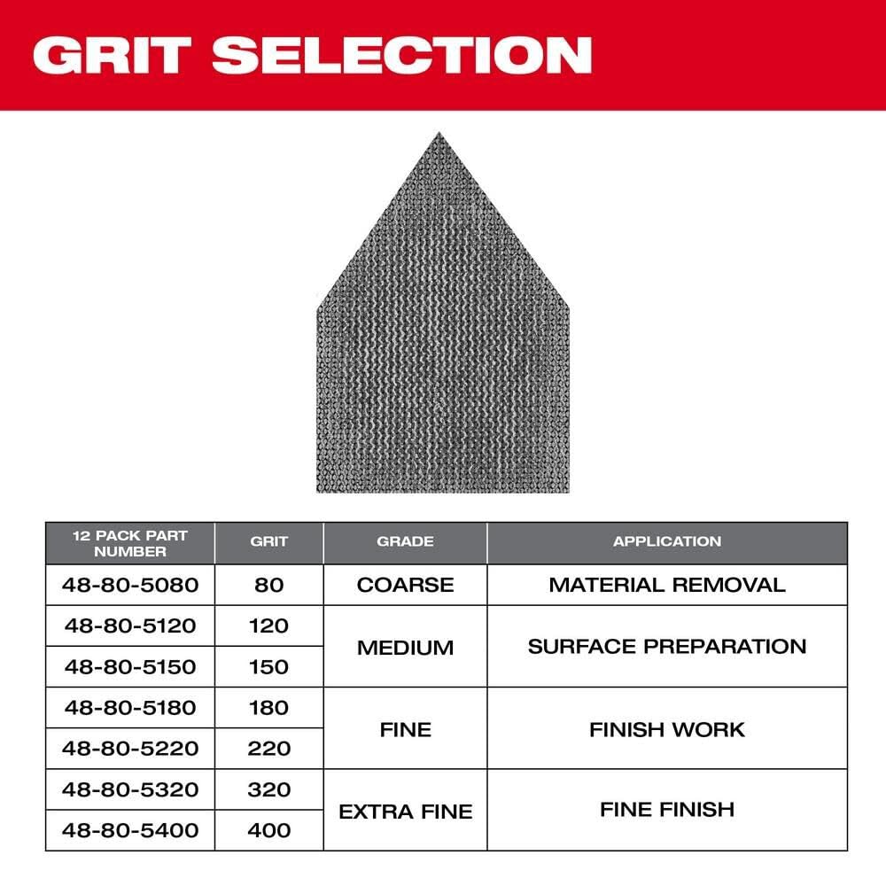 Milwaukee Sanding Sheets with mesh Structure for Cordless Point Grinder M12 FDSS 13-Piece 67 x 92 mm