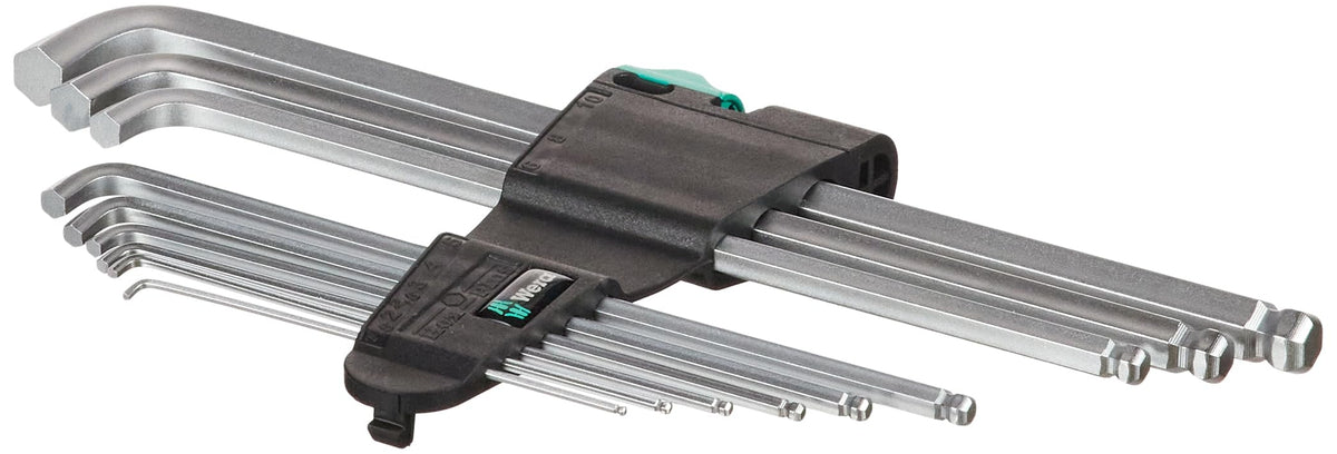 Wera(ヴェラ 950/9シリーズ Hex-Plus ステンレス/ブラックレーザー仕上げ Lキー 六角棒レンチセット