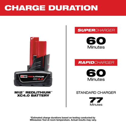Milwaukee M12 12-Volt Lithium-Ion XC Extended Capacity 4.0 Ah Battery Pack (2-Pack)
