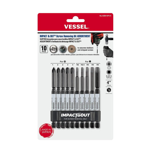 (USA Official) VESSEL Impact & Out Screw Removing Bit assortment