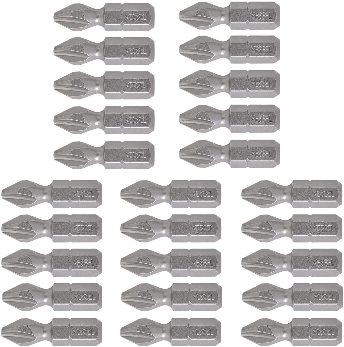 VESSEL - Neck Torsion Insert Bits Ph2X25.4 25Pc (Tictac) (NTPH2254P25T)