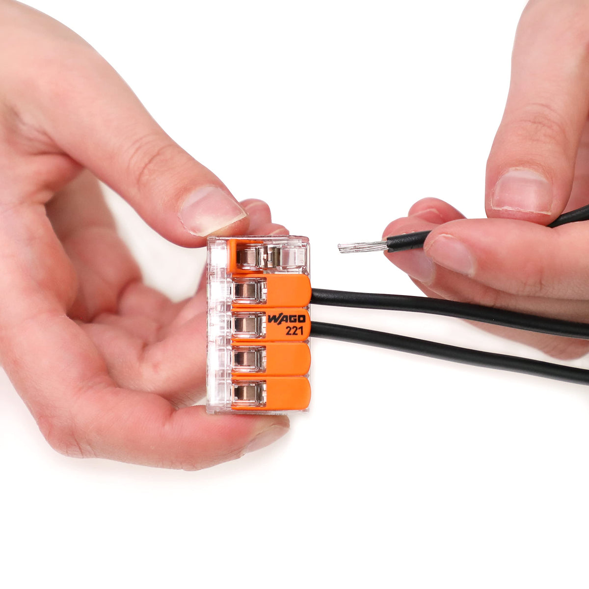 WAGO Lever-Nuts® Splicing Connector | for Solid and Stranded Conductors | Operating levers | 24-12 AWG | Transparent housing