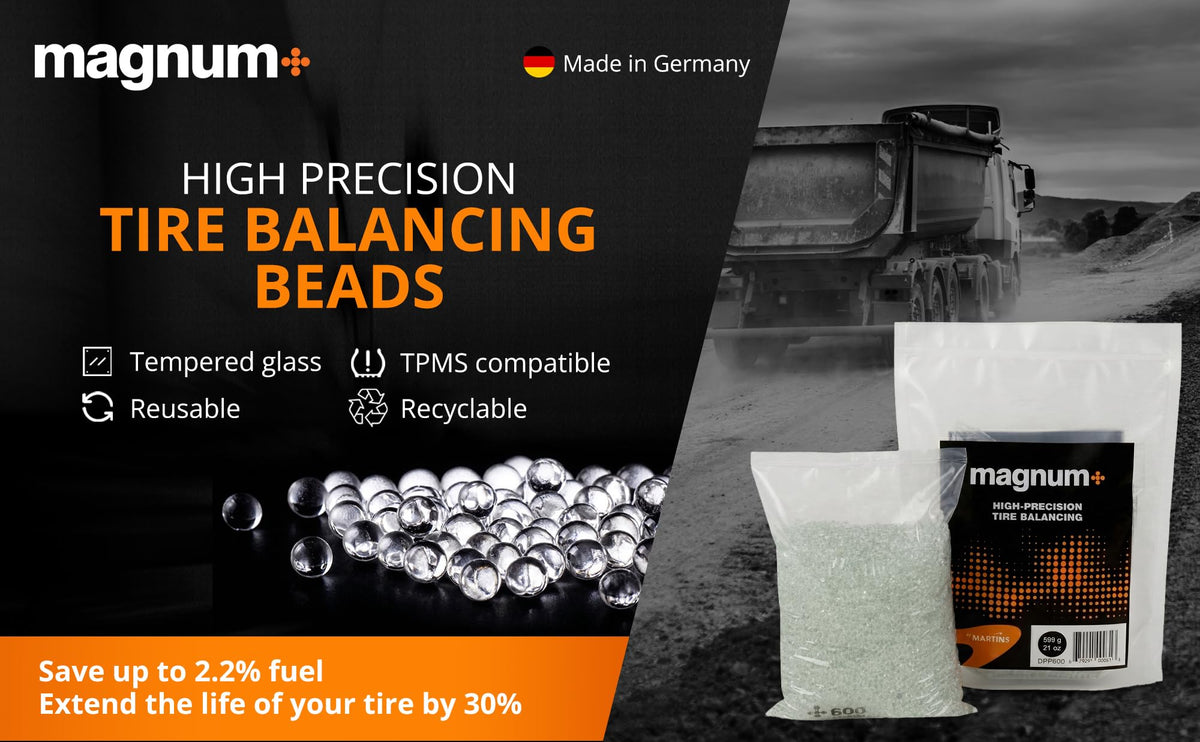 magnum+ Tire Balancing Beads for Trucks, Trailer, Off-Road Vehicles – TPMS Compatible Tempered Glass Wheel Balance Beads – Case of 20 Bags x 10.5 oz/300 g