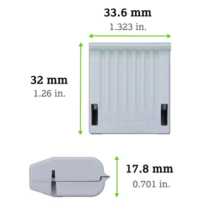Wago Gelbox, Moisture Protection for Connecting Terminals, Compatible with the 221 and 2273 Series, Without Splicing Connectors, 207-1331, Size 1, Gray, 4-Piece