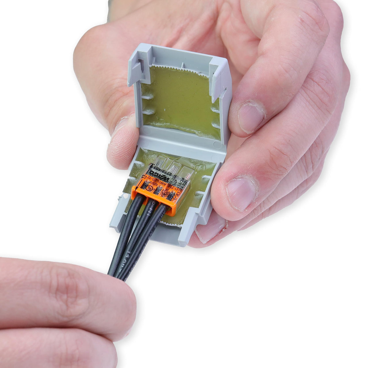 Wago Gelbox, Moisture Protection for Connecting Terminals, Compatible with the 221 and 2273 Series, Without Splicing Connectors, 207-1331, Size 1, Gray, 4-Piece