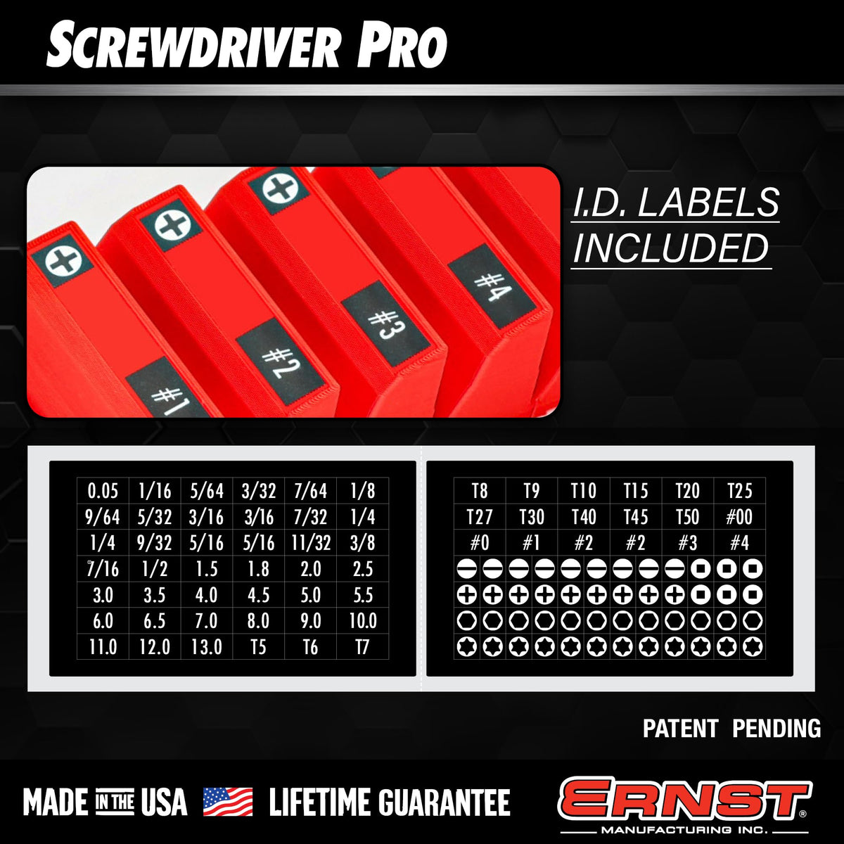 Ernst Manufacturing Screwdriver Pro - Modular Screwdriver Organizer - Made in The USA