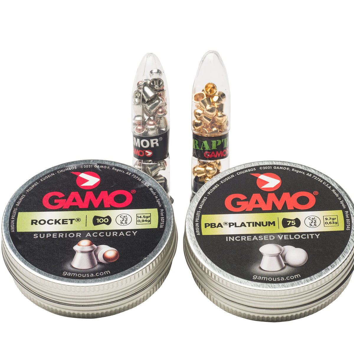 Gamo High Performance Airgun Pellets Combo Pack – Assorted Pellets, Multiple Caliber Options