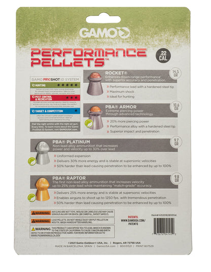 Gamo High Performance Airgun Pellets Combo Pack – Assorted Pellets, Multiple Caliber Options