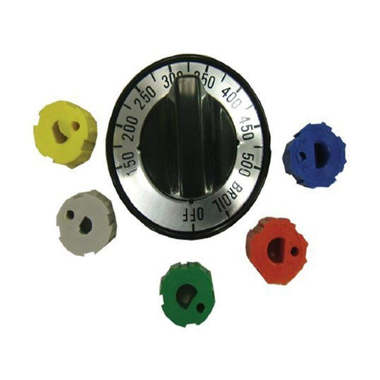 Supco RK101 Electric Range Thermostat Universal Knob Kit - 1 Knob, 5 Inserts & Oven Overlays